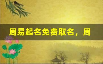 周易起名免费取名起名是一个非常专业实用的免费起名