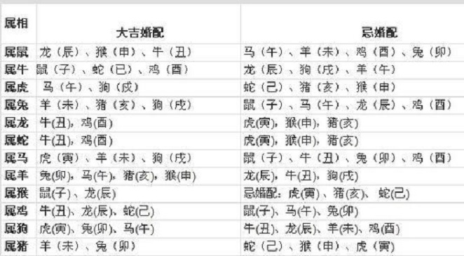 12属相婚配表 十二生肖婚配表_女属马的属相婚配表大全_女蛇属相婚配表