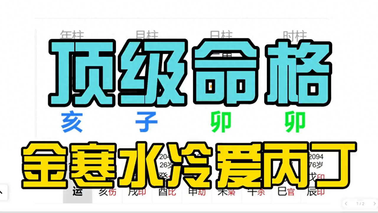 （三哥说）顶级命格——金寒水冷、艾丙丁