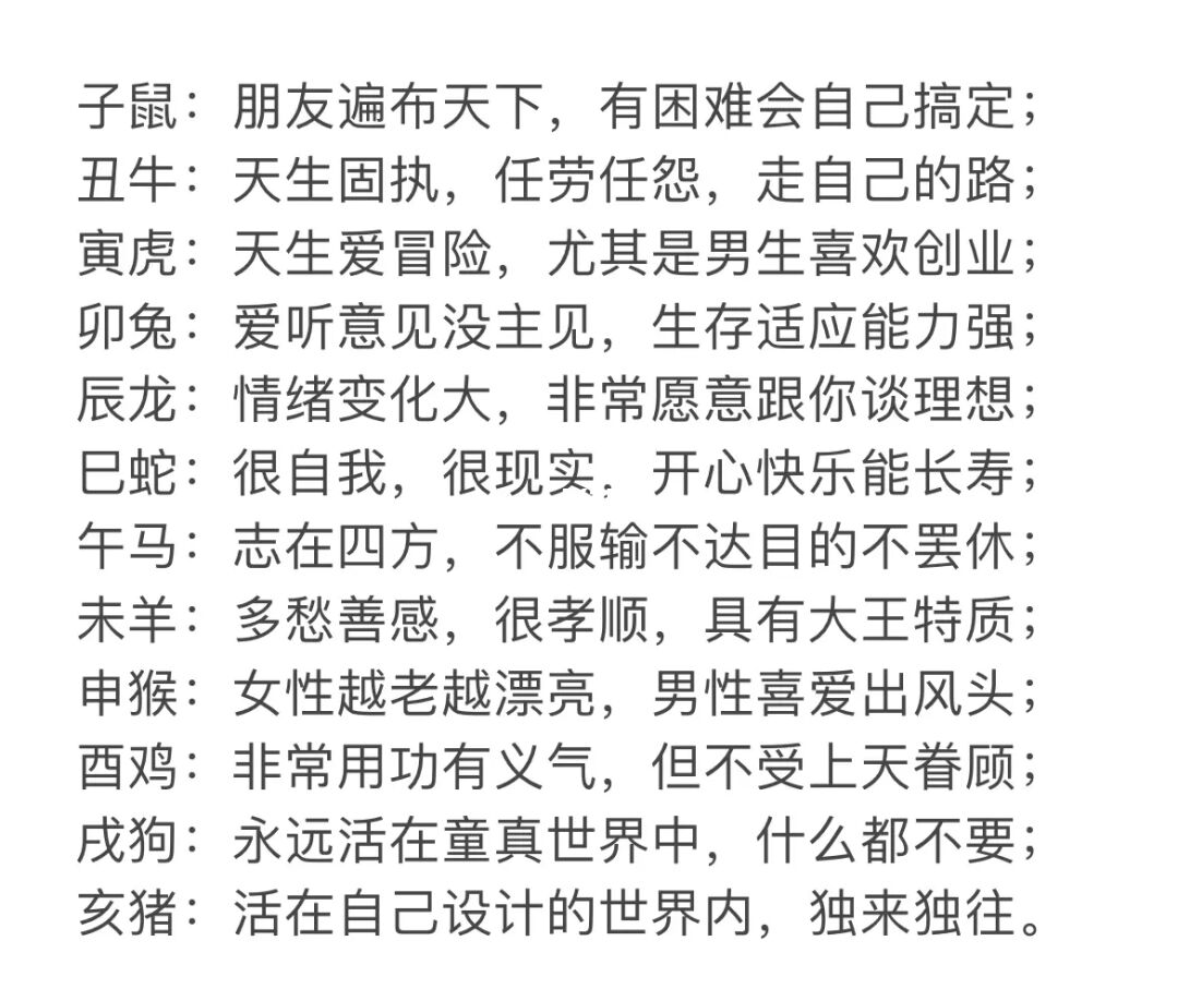 十二生肖性格测试_你的生肖代表什么性格测试_生肖看性格准不准