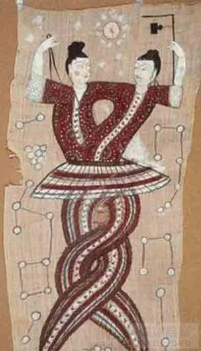伏羲女娲蛇鱼崇拜的抱合像